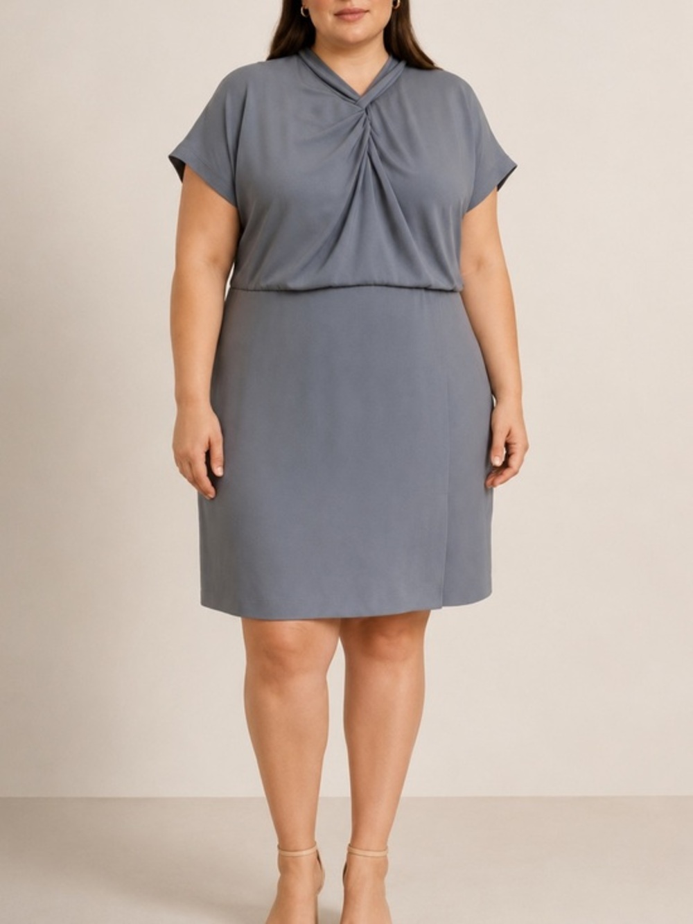 MM LaFleur Adelaide Crepe Surf Blue Minimalist Chic Feminine Classic Mini Dress